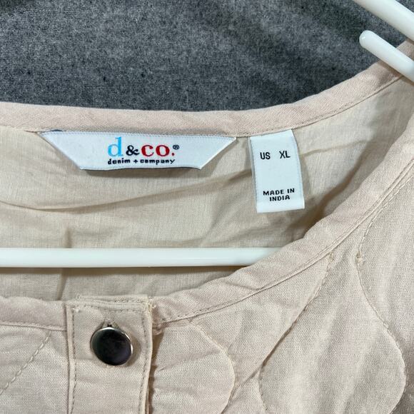 Denim & Co. Cotton Quilted Jacket Light Khaki Size X-Large - Picture 3 of 10